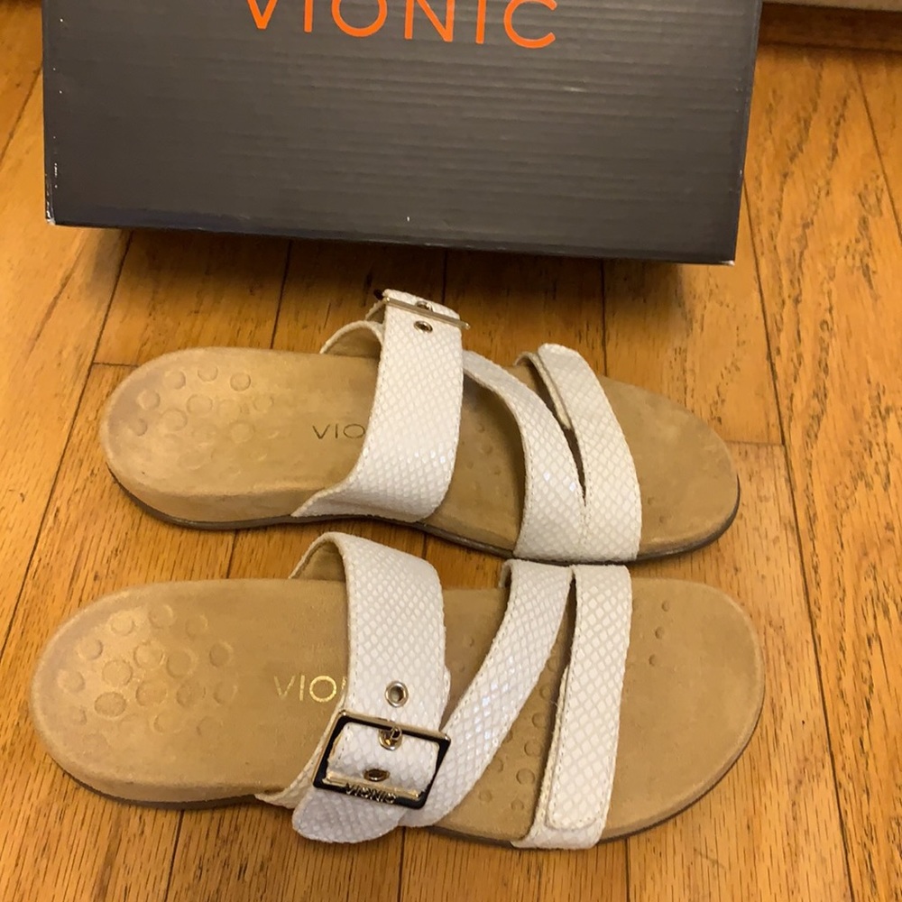 Vionic Rest Skylar White Snake Sz 7 - Nib - image 3